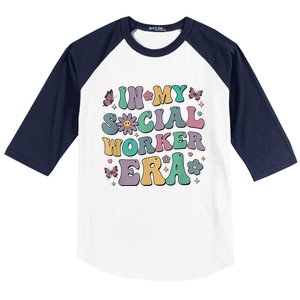 In My Social Worker Era Retro Groovy School Social Worker Baseball Sleeve Shirt