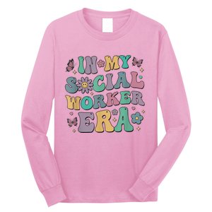 In My Social Worker Era Retro Groovy School Social Worker Long Sleeve Shirt