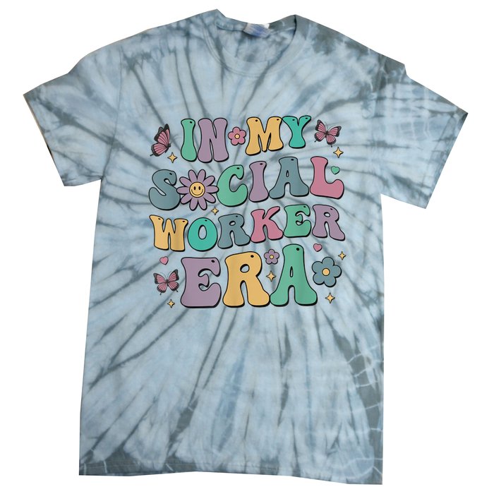 In My Social Worker Era Retro Groovy School Social Worker Tie-Dye T-Shirt