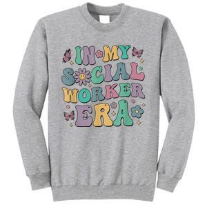 In My Social Worker Era Retro Groovy School Social Worker Tall Sweatshirt