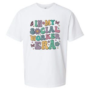 In My Social Worker Era Retro Groovy School Social Worker Sueded Cloud Jersey T-Shirt