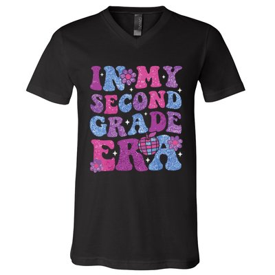 In My Second Grade Era Girl Back To School 2nd Grade Teacher V-Neck T-Shirt