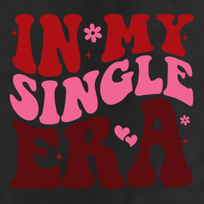 In My Single Era Anti Valentine Groovy 7 Panel Mesh Trucker Snapback Hat