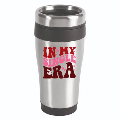 In My Single Era Anti Valentine Groovy 16oz Travel Tumbler