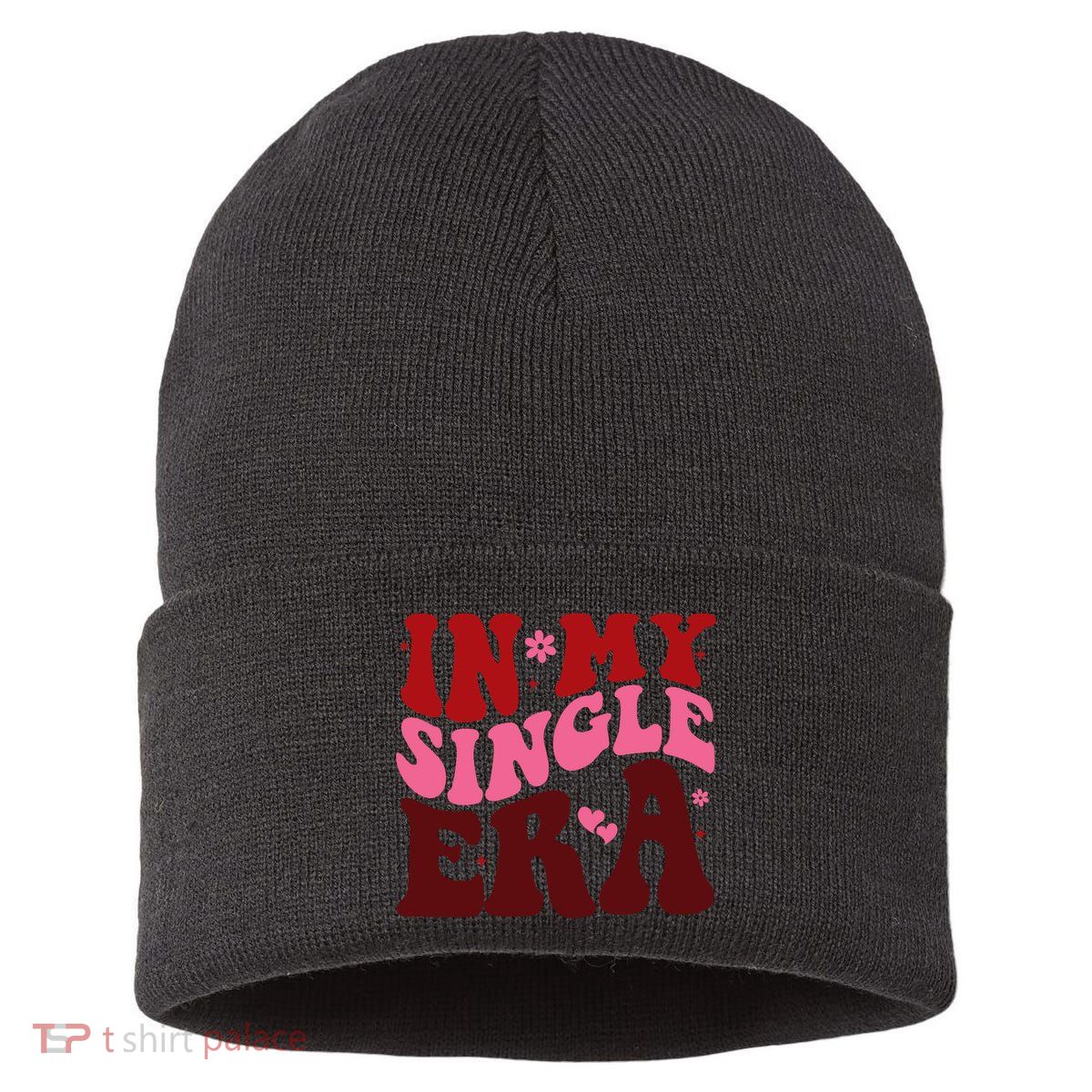 In My Single Era Anti Valentine Groovy Sustainable Knit Beanie