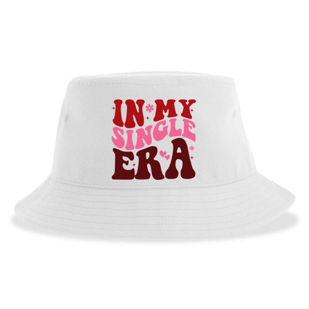 In My Single Era Anti Valentine Groovy Sustainable Bucket Hat
