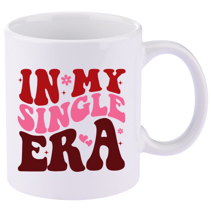 In My Single Era Anti Valentine Groovy 11oz C Handle Ceramic Mug