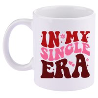 In My Single Era Anti Valentine Groovy 11oz C Handle Ceramic Mug