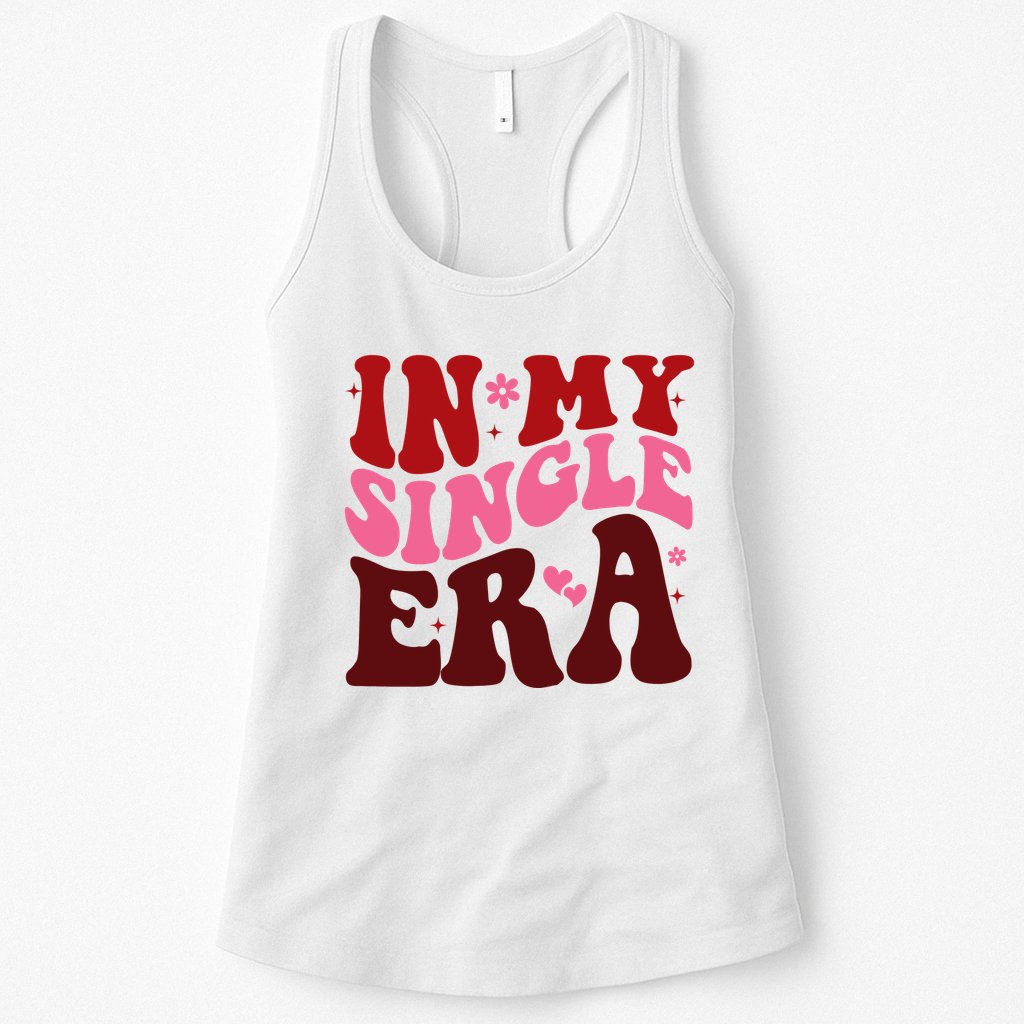 In My Single Era Anti Valentine Groovy Womens Tank Top