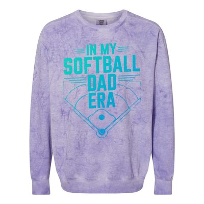 In My Softball Dad Era Softball Team Dad Softball Dads Gift Colorblast Crewneck Sweatshirt