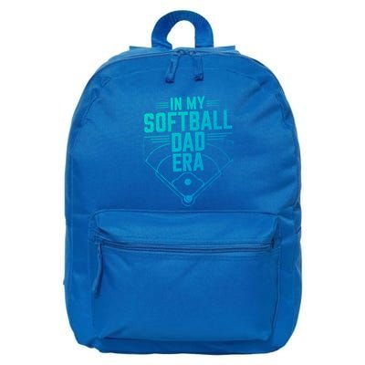 In My Softball Dad Era Softball Team Dad Softball Dads Gift 16 in Basic Backpack