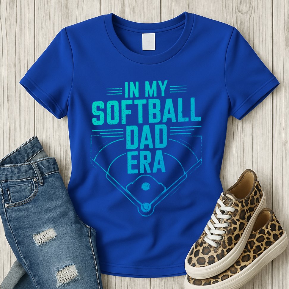 In My Softball Dad Era Softball Team Dad Softball Dads Gift Womens T-Shirt