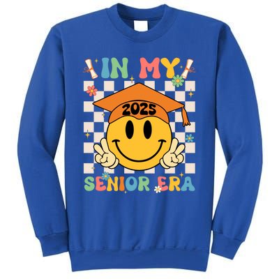 In My Senior Era Class Of 2025 Graduate Smile Face Groovy Cool Gift Sweatshirt