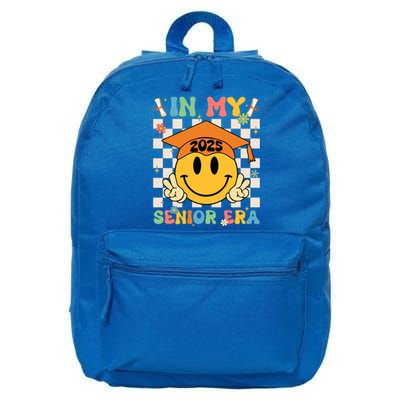 In My Senior Era Class Of 2025 Graduate Smile Face Groovy Cool Gift 16 in Basic Backpack