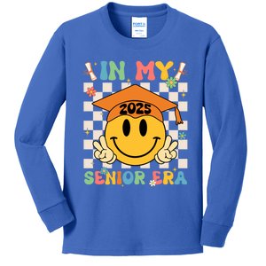 In My Senior Era Class Of 2025 Graduate Smile Face Groovy Cool Gift Kids Long Sleeve Shirt