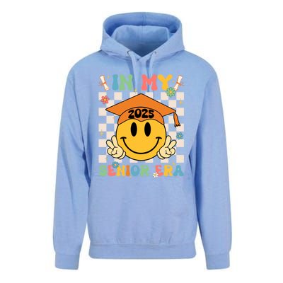 In My Senior Era Class Of 2025 Graduate Smile Face Groovy Cool Gift Unisex Surf Hoodie