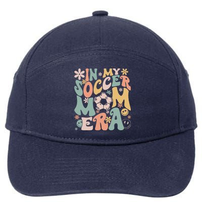 In My Soccer Mom Era Groovy Soccer Mom Life Mothers Day 7-Panel Snapback Hat