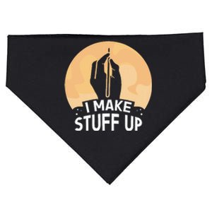 I Make Stuff Up Write Author Writer Writing Job USA-Made Doggie Bandana