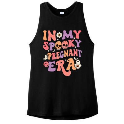 In My Spooky Pregnant Era Ghost Halloween Ladies PosiCharge Tri-Blend Wicking Tank