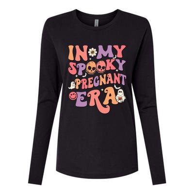 In My Spooky Pregnant Era Ghost Halloween Womens Cotton Relaxed Long Sleeve T-Shirt