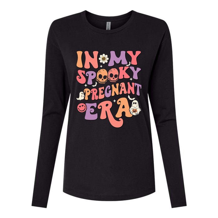 In My Spooky Pregnant Era Ghost Halloween Womens Cotton Relaxed Long Sleeve T-Shirt