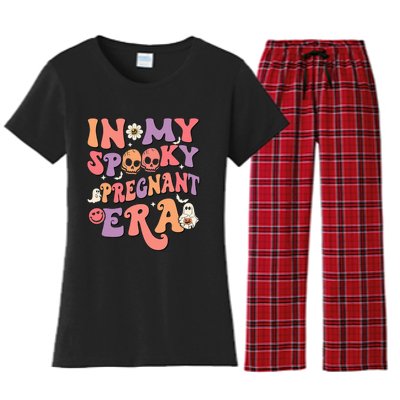 In My Spooky Pregnant Era Ghost Halloween Women's Flannel Pajama Set