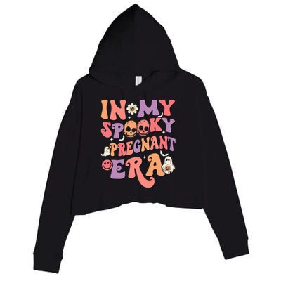 In My Spooky Pregnant Era Ghost Halloween Crop Fleece Hoodie