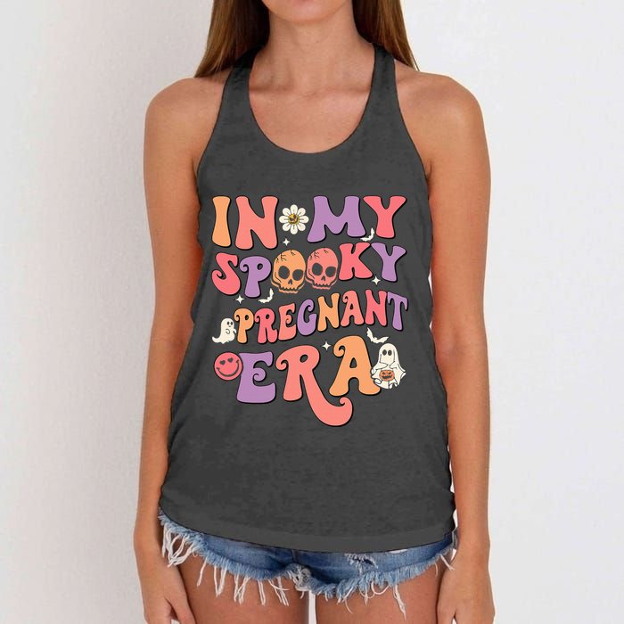 In My Spooky Pregnant Era Ghost Halloween Women's Knotted Racerback Tank