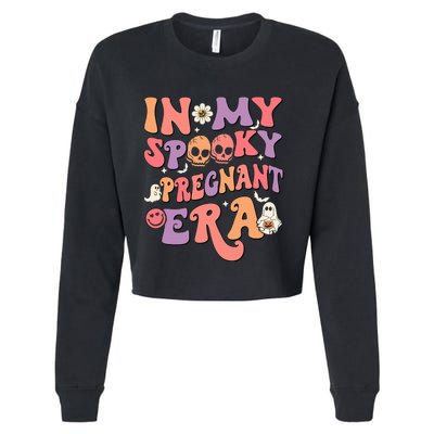 In My Spooky Pregnant Era Ghost Halloween Cropped Pullover Crew