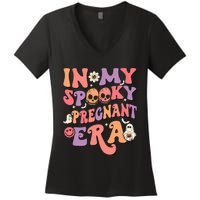 In My Spooky Pregnant Era Ghost Halloween Women's V-Neck T-Shirt