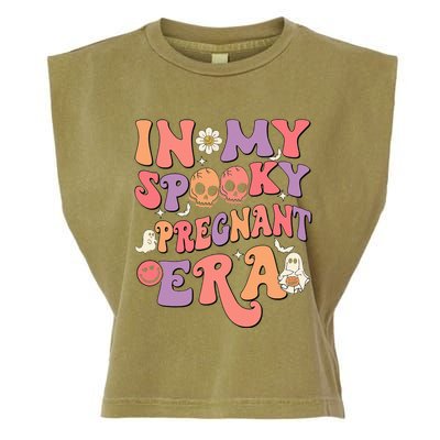 In My Spooky Pregnant Era Ghost Halloween Garment-Dyed Women's Muscle Tee