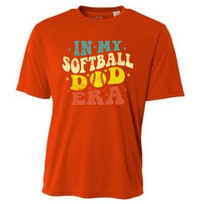 In My Softball Dad Era Vintage Softball Dad Fathers Day Gift Cooling Performance Crew T-Shirt