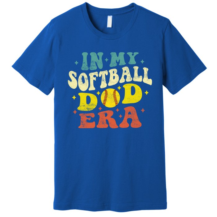 In My Softball Dad Era Vintage Softball Dad Fathers Day Gift Premium T-Shirt