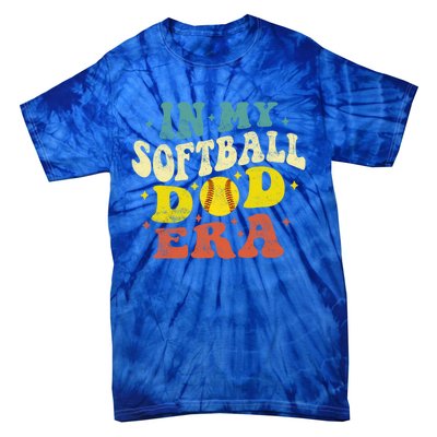 In My Softball Dad Era Vintage Softball Dad Fathers Day Gift Tie-Dye T-Shirt