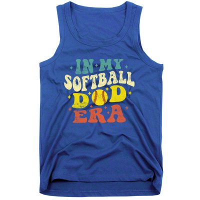 In My Softball Dad Era Vintage Softball Dad Fathers Day Gift Tank Top