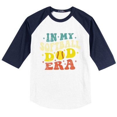 In My Softball Dad Era Vintage Softball Dad Fathers Day Gift Baseball Sleeve Shirt