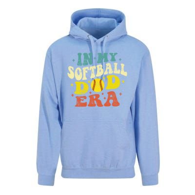 In My Softball Dad Era Vintage Softball Dad Fathers Day Gift Unisex Surf Hoodie