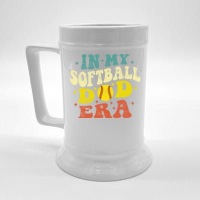 In My Softball Dad Era Vintage Softball Dad Fathers Day Gift Beer Stein