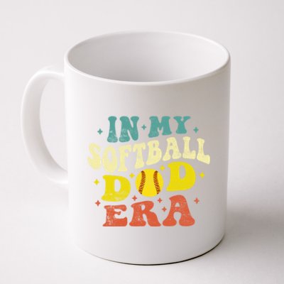 In My Softball Dad Era Vintage Softball Dad Fathers Day Gift Coffee Mug