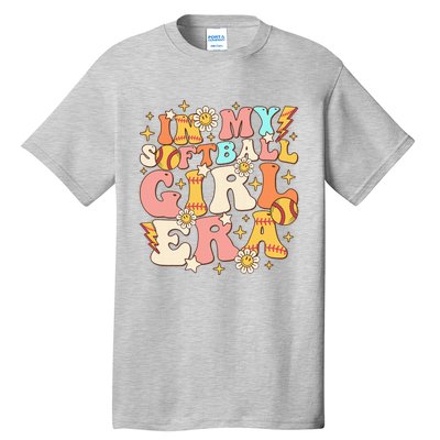 In My Softball Girl Era Retro Softball Girl Groovy Cute Tall T-Shirt