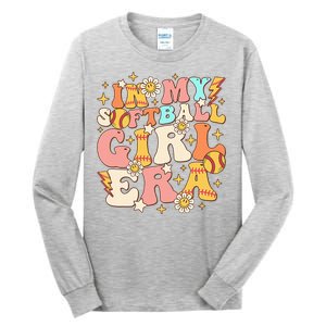 In My Softball Girl Era Retro Softball Girl Groovy Cute Tall Long Sleeve T-Shirt