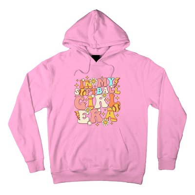 In My Softball Girl Era Retro Softball Girl Groovy Cute Hoodie