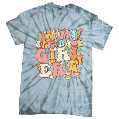 In My Softball Girl Era Retro Softball Girl Groovy Cute Tie-Dye T-Shirt