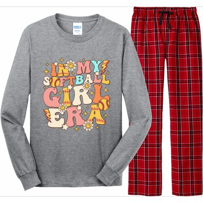 In My Softball Girl Era Retro Softball Girl Groovy Cute Long Sleeve Pajama Set