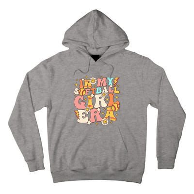 In My Softball Girl Era Retro Softball Girl Groovy Cute Tall Hoodie