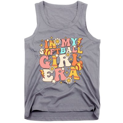 In My Softball Girl Era Retro Softball Girl Groovy Cute Tank Top