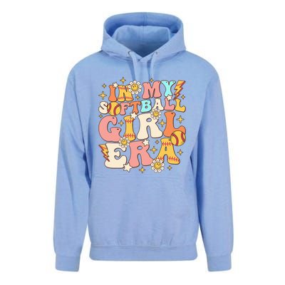 In My Softball Girl Era Retro Softball Girl Groovy Cute Unisex Surf Hoodie