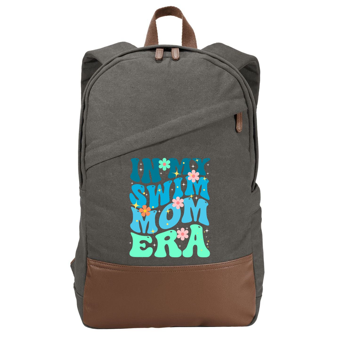 In My Swim Mom Era Cotton Canvas Backpack