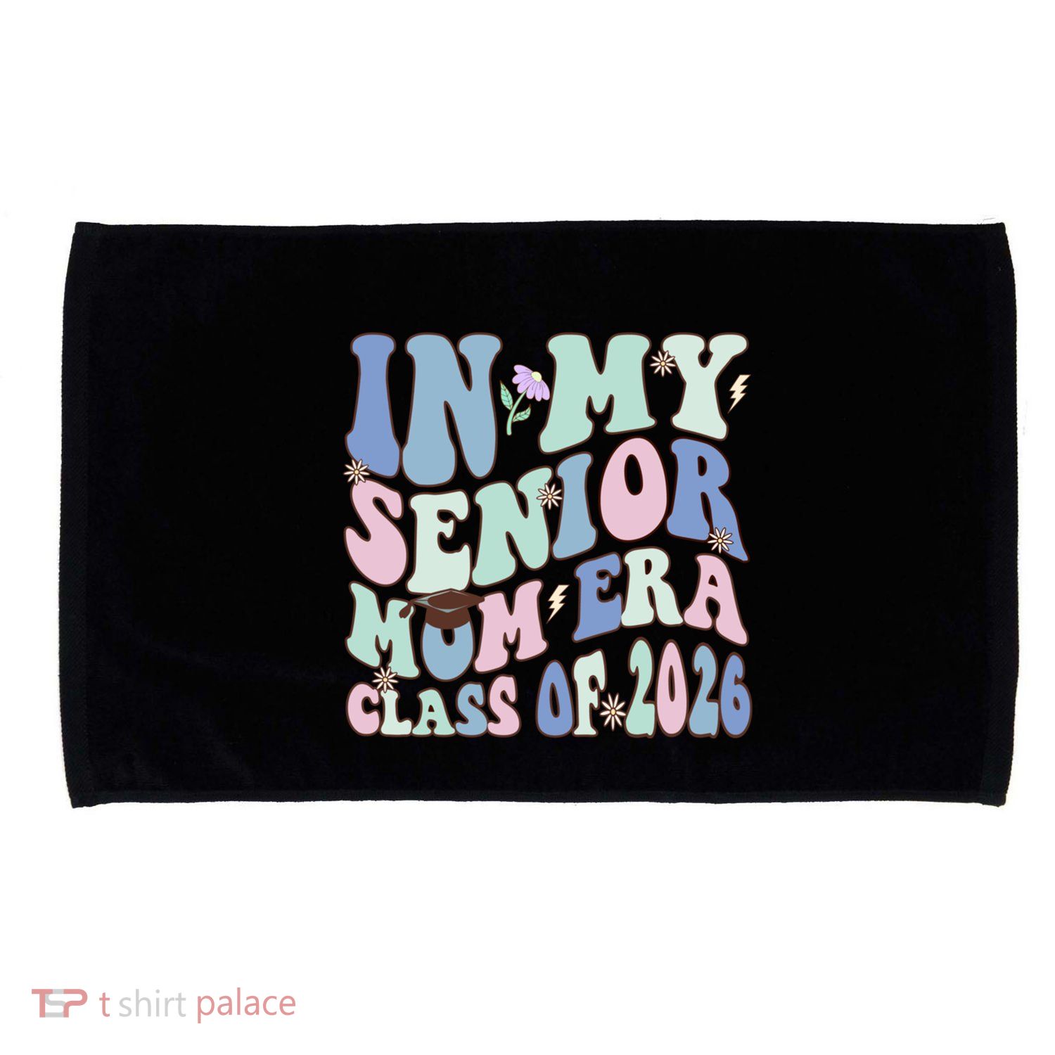 In My Senior Mom Era Class Of 2026 Graduate Retro Groovy Gift Microfiber Hand Towel