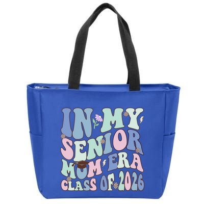 In My Senior Mom Era Class Of 2026 Graduate Retro Groovy Gift Zip Tote Bag